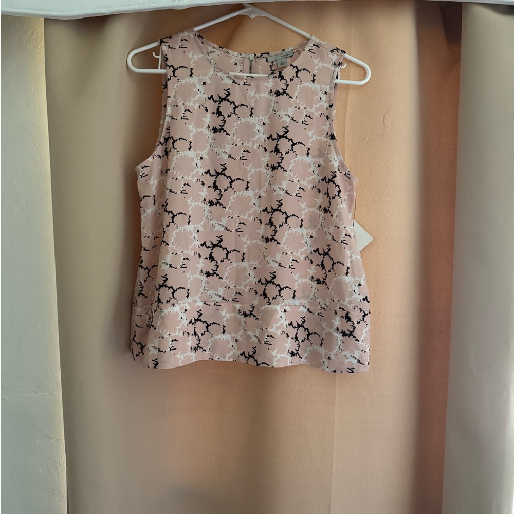 Halogen Pink and Black Floral Blouse